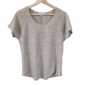 Spanner Beige Short-Sleeved Top with Gold Thread XS